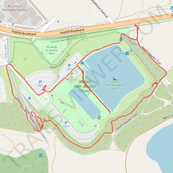 Hansen Dam Aquatic Area trail, distance, elevation, map, profile, GPS track
