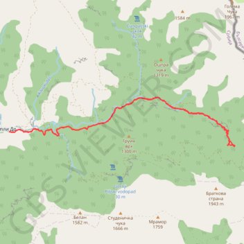 Stara planina: vodopadi Vurnje (Vurnja, Zuberski skok, Zuber... trail, distance, elevation, map, profile, GPS track