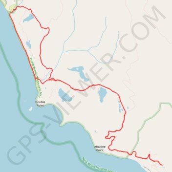 Alamere Falls Loop via Coast Trail trail, distance, elevation, map, profile, GPS track