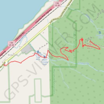 Angel's Rest Trail in Mount Hood National Forest trail, distance, elevation, map, profile, GPS track