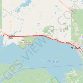 West Nipissing - North Bay trail, distance, elevation, map, profile, GPS track
