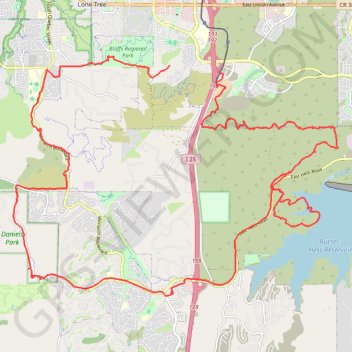 Rueter Hess Reservoir trail, distance, elevation, map, profile, GPS track