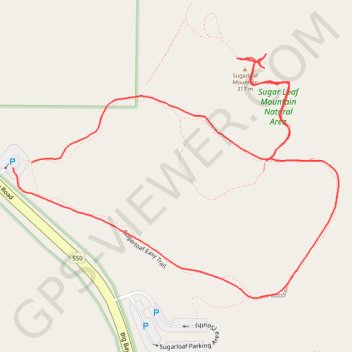Sugarloaf Mountain Loop Trail in Sugarloaf Mountain Natural Area trail, distance, elevation, map, profile, GPS track