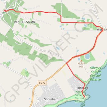 Point Leo - Red Hill South trail, distance, elevation, map, profile, GPS track