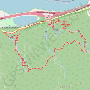 Multnomah Falls, Ecola Falls and Wahkeena Falls Loop trail, distance, elevation, map, profile, GPS track