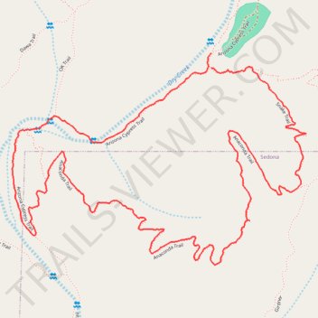 Arizona Cypress Trail, Anaconda Trail and Snake Trail Loop trail, distance, elevation, map, profile, GPS track