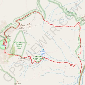 Mount Washington Loop via Nelson Crag Trail, Lion Head and Crystal Cascades Falls trail, distance, elevation, map, profile, GPS track