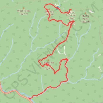 Mount Le Conte - High Top trail, distance, elevation, map, profile, GPS track