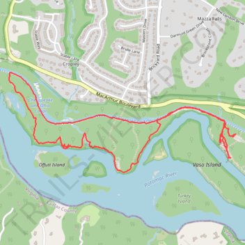 Billy Goat Trail Section B trail, distance, elevation, map, profile, GPS track