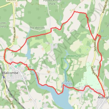 Walk - Balcombe, Wakehurst, Ardingly trail, distance, elevation, map, profile, GPS track