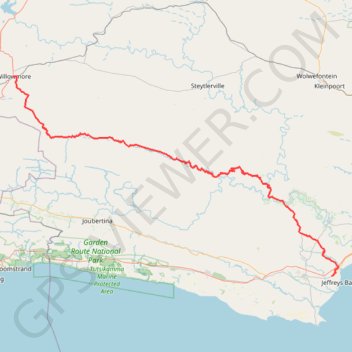 Willowmore - Jeffreys Bay trail, distance, elevation, map, profile, GPS track