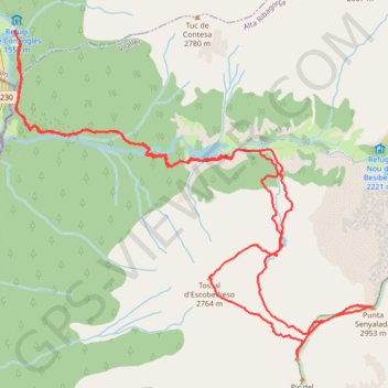 Tossal d'Escobidieso - Pic de Baserca - Punta Senyalada trail, distance, elevation, map, profile, GPS track