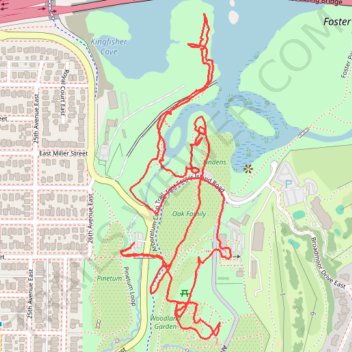 Washington Park North Arboretum Ramble trail, distance, elevation, map, profile, GPS track
