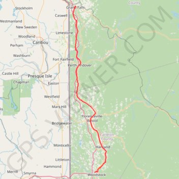 Grand Falls - Woodstock trail, distance, elevation, map, profile, GPS track