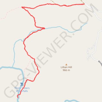Three Sisters Waterfalls trail, distance, elevation, map, profile, GPS track