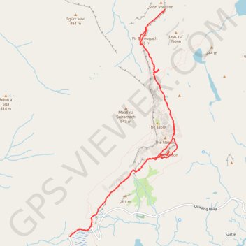 Quiraing trail, distance, elevation, map, profile, GPS track