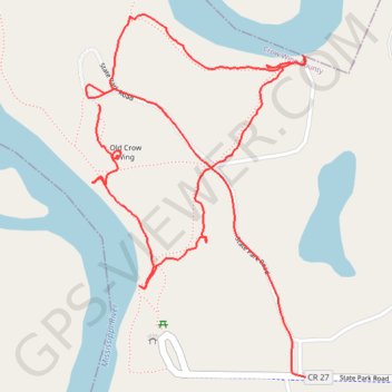 Hiking Crow Wing State Park trail, distance, elevation, map, profile, GPS track