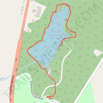 Andrew Jackson State Park and Lake trail, distance, elevation, map, profile, GPS track