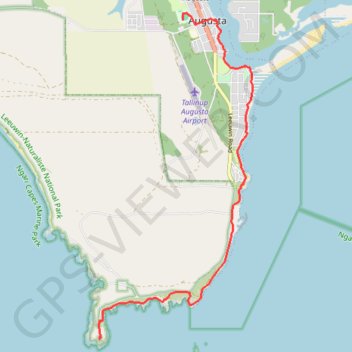 Part 1: Augusta to Cape 7.1 m trail, distance, elevation, map, profile, GPS track