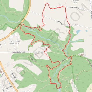 Lenape Trail and Snow Goose Trail Loop in Middle Run Valley Natural Area Park trail, distance, elevation, map, profile, GPS track