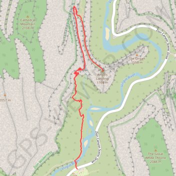 Angels Landing trail, distance, elevation, map, profile, GPS track