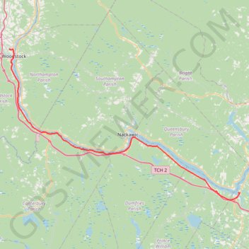 Woodstock - Upper Kingsclear trail, distance, elevation, map, profile, GPS track