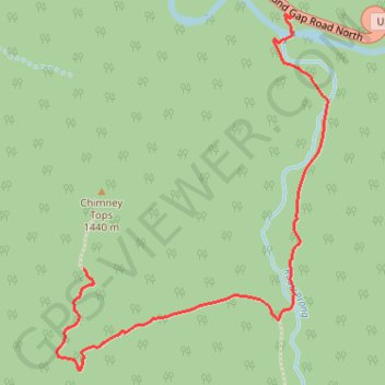 Chimney Tops trail, distance, elevation, map, profile, GPS track