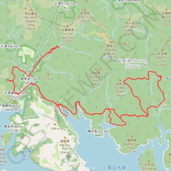 田尾下源 橫頭墩北坑 田鹿石澗左 蛇地 秋楓 trail, distance, elevation, map, profile, GPS track