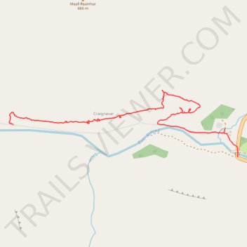 Exploring the building ruins of Craignavar township trail, distance, elevation, map, profile, GPS track