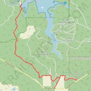 Wilman Bilya trail collie near Wellington dam south side trail, distance, elevation, map, profile, GPS track