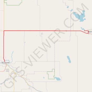 Drumheller - Hanna trail, distance, elevation, map, profile, GPS track
