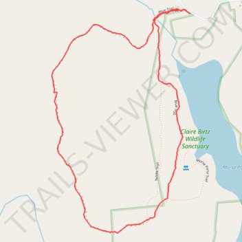 Walking the Blue and Red trails at Claire Birtz Wildlife Sanctuary trail, distance, elevation, map, profile, GPS track