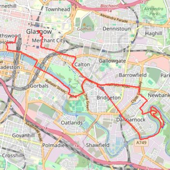 Critical Mass Glasgow Loop Bike trail, distance, elevation, map, profile, GPS track