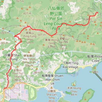 犁橫石澗下右源 trail, distance, elevation, map, profile, GPS track