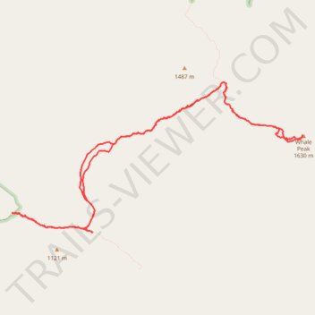 Whale Peak via Smuggler Canyon trail, distance, elevation, map, profile, GPS track