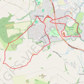 Steyning Bramber trail, distance, elevation, map, profile, GPS track