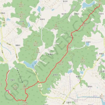 덕룡산, 주작산, 두륜산 trail, distance, elevation, map, profile, GPS track
