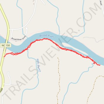 Broad River Southside trail trail, distance, elevation, map, profile, GPS track