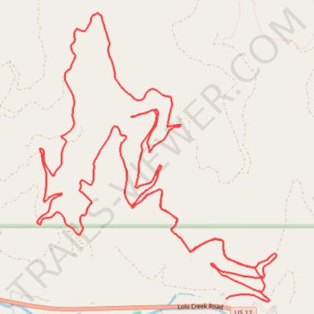 Mountain Bike Loop Ride in Lolo National Forest trail, distance, elevation, map, profile, GPS track