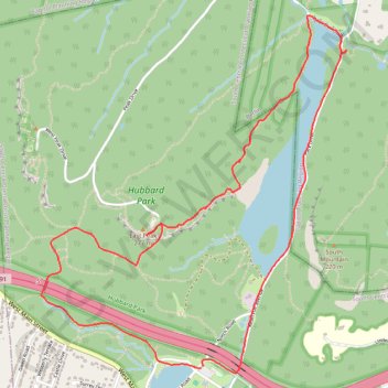 Merimere Reservoir, Castle Craig and Mirror Lake Loop in Hubbard Park trail, distance, elevation, map, profile, GPS track