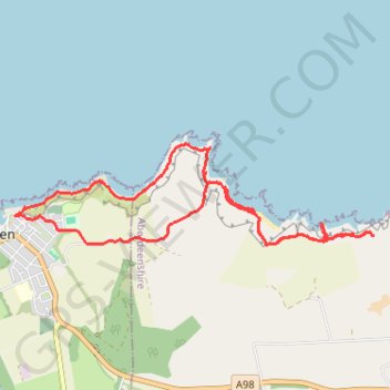 Walk along the coast near Cullen trail, distance, elevation, map, profile, GPS track