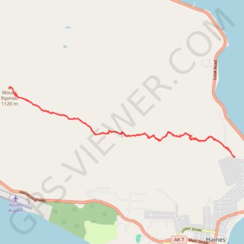 Mount Ripinski Hike in Haines Alaska USA trail, distance, elevation, map, profile, GPS track
