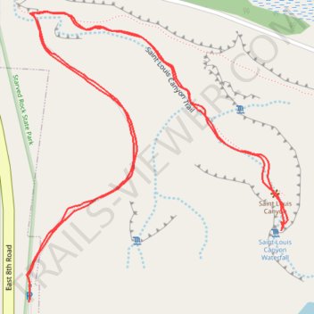 Hike from the parking lot to St Louis Canyon trail, distance, elevation, map, profile, GPS track