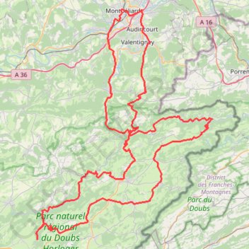 Parking Velotte, Montbéliard - Montbéliard trail, distance, elevation, map, profile, GPS track