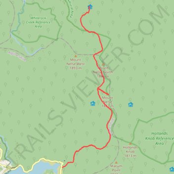 Falls Creek Hiking trail, distance, elevation, map, profile, GPS track