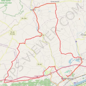 Bloomsburg trail, distance, elevation, map, profile, GPS track