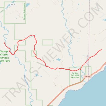USA MN SHT - Manitou State Park to Crystal Creek Campsite trail, distance, elevation, map, profile, GPS track