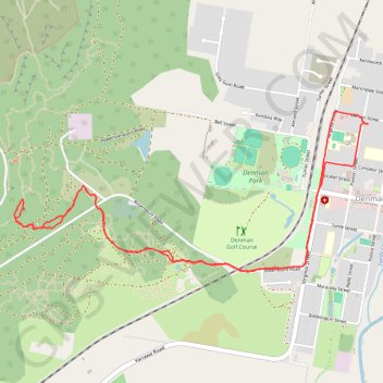 Denman common for Orienteering event trail, distance, elevation, map, profile, GPS track