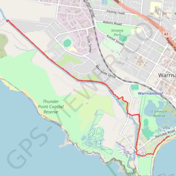 Warrnambool trail, distance, elevation, map, profile, GPS track