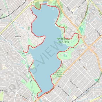 White Rock Lake Loop trail, distance, elevation, map, profile, GPS track